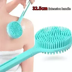 Dupla Face Escova De Banho De Silicone com Cabo Longo, Esfoliante Escova De Chuveiro, Esfoliante Corporal, Massagem Costas, Acessórios Do Banheiro, 1PC - loja online