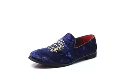 Imagem do Sapatos de couro de camurça para homens, sapatos de casamento, sapatos baixos Oxford, mocassins bordados, tamanho grande, alta qualidade, designer, luxo, festa