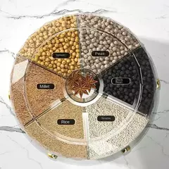 Cozinha Caixa De Armazenamento Com 360 Graus De Rotação, Distribuidor De Arroz, Selado, Cereal Seco, Balde De Grão, À Prova De Umidade, Recipiente De Alimento - comprar online