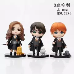 3 pçs/set Harryy Potter Filme Q Posket Hermione Ron Hedwig Figura de Vinil Brinquedo Decoração de Bolo Modelo de Carro Boneca de PVC Brinquedo para Crianças - loja online