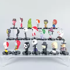 Imagem do 10-20 pçs/lote o pesadelo antes do natal 7cm mini figura jack skellington horrível engraçado boneca de halloween modelo ornamentos brinquedos