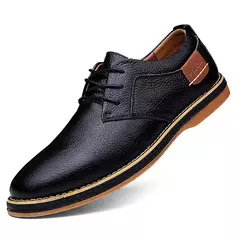 Imagem do Oxfords-Sapatos masculinos de couro genuíno, mocassins italianos, brogue, com renda, mocassins casuais, marca de luxo, plus size 38-48