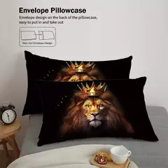 Conjunto do fundamento macio e confortável, 3-Piece Set, Padrão Leão Impresso, Queen, King, cama de casal, Quarto, quarto, Hotel, Adultos - comprar online