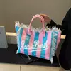 Sacola de carta de grande capacidade feminina, bolsa de ombro casual, carta simples, estilo novo, 2020