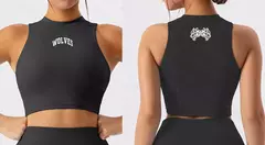 Camisa de barriga sem mangas para mulheres, blusa curta, colete fino, sutiã elástico de ginástica, ioga feminina e corrida, moda feminina escura, esporte, 2024