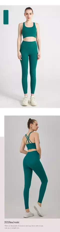 Roupa de ioga feminina de 2 peças, conjunto de treino rápido, roupa de fitness respirável, sutiã e leggings esportivos, roupas fitness, novo, 2024 - loja online