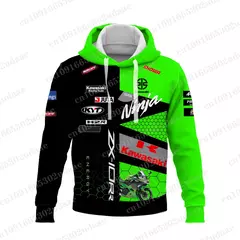 Moletons com capuz masculino e feminino, Forças de Corrida Kawasaki, Esportes Radicais, Nova Edição, 2024