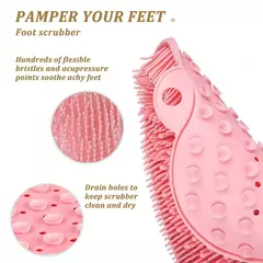 Imagem do Raspador de Massagem Esfoliante Duche, Tapete de Banho Antiderrapante, Escova de Massagem Costas, Lavagem de Pé Silicone, Ferramenta de Banho, Banheiro, Novo