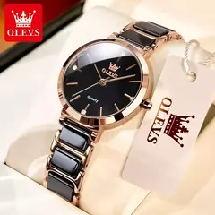 OLEVS-Relógio De Pulso De Quartzo De Ouro Rosa Das Mulheres, Senhoras Relógios, Relógio De Pulseira De Cerâmica, Moda - comprar online