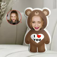 Travesseiro de urso com foto personalizada "Eu te amo" pelúcia facial presente ideal para entes queridos. Pelúcia curta macia e confortável - Wolf Magazine