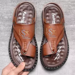 Sandálias antiderrapantes casuais masculinas, sapatos pretos de escritório, sandálias de verão ao ar livre - Wolf Magazine