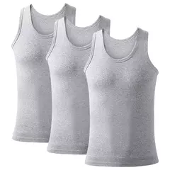 3 pçs regata masculina de algodão undershirts respirável sólido colete roupa interior wear verão sem mangas tanque a-camisa exercício fitness - Wolf Magazine