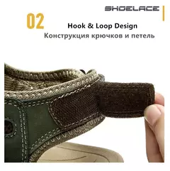 Novas sandálias masculinas de couro genuíno macio sandálias sapatos masculino - loja online