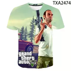 Camiseta do jogo Grand Theft Auto para homens e mulheres, Gta 4, 3D Print, O-Neck, T-shirt de manga curta, roupas grandes, moda casual, homem - loja online
