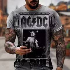 Imagem do Camiseta personalizada impressa em 3D para música rock, casual confortável, hip-hop, manga curta, tendência da moda verão
