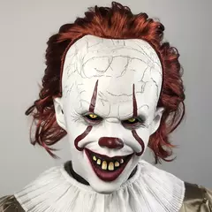 Horror pennywise coringa máscara cosplay assustador assustador demônio mal palhaço assassinos látex capacete halloween carnaval festa traje adereços - loja online