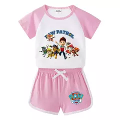 Boys Paw Patrol T-shirt manga curta Top e Shorts Set, bebê meninos roupas, roupas dos desenhos animados, terno verão, novo conjunto infantil, 2022, 2pcs - comprar online