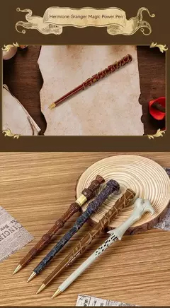 Novo popular harry potter caneta mágica resina varinha caneta estudante criativo escrita papelaria meninos meninas presentes de aniversário material escolar - loja online