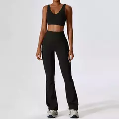 Terno esportivo de manga comprida para mulheres, conjunto de ioga fitness, roupas de ginástica, roupas esportivas femininas, camisa de corrida, 2 peças na internet
