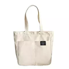 Sacola de lona monocromática para mulheres, designer, bolsa casual, bolsa de ombro, grande capacidade, algodão, reutilizável, praia, compras - comprar online