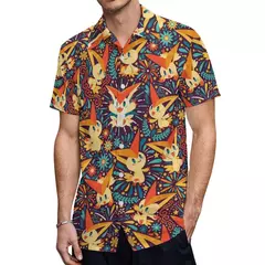 Camiseta havaiana masculina de manga curta, estampa de ovelha 3D, roupas de praia soltas, camisas grandes, verão - comprar online