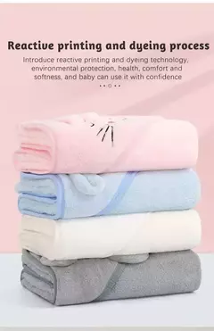 Animal dos desenhos animados do bebê recém-nascido com capuz Toalha de banho Coral Fleece, roupão absorvente, envoltório cobertor, menina, menino, 0-12 meses - comprar online