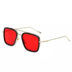 Tony Stark Iron Man Sunglasses, Quadros quadrados do metal do vintage - comprar online