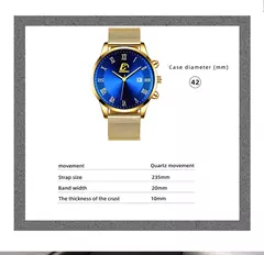 Homens de aço inoxidável malha cinto relógio de quartzo, calendário relógios, colar masculino, relógio de pulso, ouro, luxo, negócios, moda, 2pcs set - comprar online