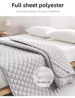 Tampa ultrassônica do protetor do colchão, almofada lavável da cama com faixa elástica - comprar online