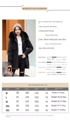 Parka longa de lã com capuz feminino com gola de pele, casaco fino, roupas acolchoadas, neve quente, moda inverno, novo, 2023 na internet
