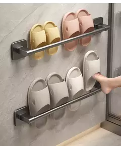 Imagem do Wall Mounted Slipper Rack para Banheiro, Rack de armazenamento, Quarto, Chuveiro, Banho Chinelos Cabide, Babouche Organizador, Sem Perfuração