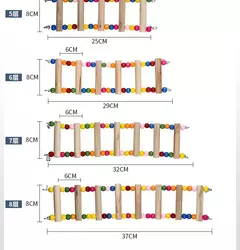 Imagem do Pássaro papagaio brinquedos colorido pendurado gaiola escadas de escalada com papagaios de madeira natural suspensão ponte balanço brinquedos pássaro brinquedo suprimentos