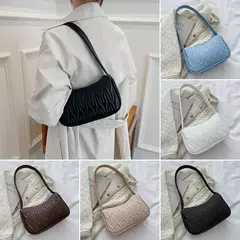 Imagem do Bolsa de axilas de couro PU para mulheres, bolsa casual, bolsas de ombro femininas, luxo