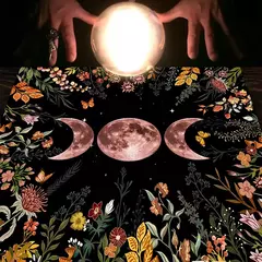 Astrologia Toalha Decorativa, Toalha De Mesa Adivinhação, Feitiçaria, Lua e Flor, Toalha De Mesa De Altar, 1Pc - comprar online