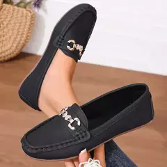 Mocassins casuais e confortáveis para mulheres, deslizamento em apartamentos, dedo do pé redondo, sola sólida, sapatos femininos, novo, outono, 2022, 2024 na internet