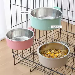 Tigela de comida para animais de estimação, tigela suspensa de aço inoxidável para cães e gatos, o design 2 em 1, suprimentos destacáveis, tigela fixa para gatos, caixa para beber - loja online