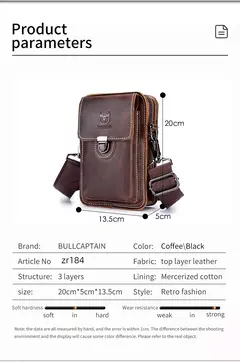 BULLCAPTAIN-Pacotes de Cintura de Couro Genuíno para Homens, Cinto Casual, Bolsa de Telefone Móvel 100% Couro Pequena Bolsa de Ombro - Wolf Magazine