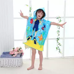 Imagem do Toalha de banho com capuz Quick Dry para crianças, roupão Quick Dry, toalhas de poncho para desenhos infantis, coberturas de microfibra, 80-130cm