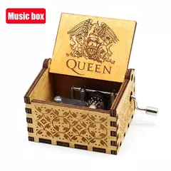 Quente antigo esculpido em madeira manivela simpsons caixa de música figura feliz dia das bruxas natal presente aniversário - comprar online