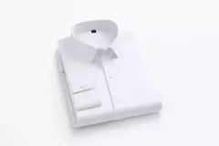 Camisa elástica de manga comprida masculina, camisa gola alta, sem engomar, vestido de negócios, traje profissional de trabalho - comprar online