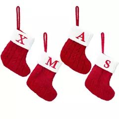 Knitting Snowflake Meias De Natal, Carta Meia, Decoração De Casa, Xmas Tree Ornament, Presente De Natal, 2024