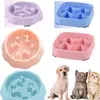 Suprimentos para animais de estimação cor alimentador lento tigela de gato anti-asfixia plástico cão quebra-cabeça tigela de comida, bacia de água do cão para alívio da ansiedade