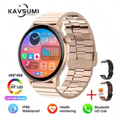 Smartwatch NFC para Mulheres, Smartwatch com Tela HD, Frequência Cardíaca, Rastreamento GPS, Chamadas por Voz, Huawei, Xiaomi, Novo, Senhoras, 466x466, 2022