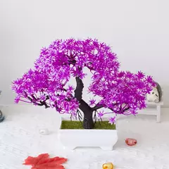 Árvore plástica artificial do bonsai para a decoração home, plantas envasadas, potenciômetro pequeno da simulação, arranjo da flor, ornamentos do jardim