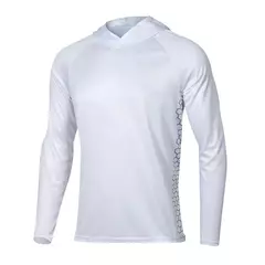 FEIYUE-Camisetas Masculinas com Capuz Azul, Manga Comprida, Secagem Rápida, Respirável, Caminhada, Camisas de Pesca, À Prova de UV, UPF 50 Plus, TOPS