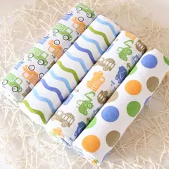 Cobertor de fraldas de flanela supermacio do bebê, Envoltório recém-nascido, 100% algodão, Swaddle impressão, 76x76cm, 4Pc Pack na internet