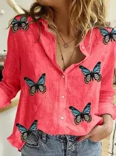 Blusa de linho de algodão vintage feminina, camisa manga comprida, tops femininos de qualidade, primavera e outono na internet