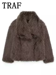 TRAF-Jaqueta feminina de tecido de lantejoulas de metal, casaco solto, gola alta, manga comprida, outerwear feminino chique, outono, inverno, 2023 na internet