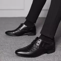 Sapato de couro branco com cordões masculino, sapato clássico, tamanho grande, ponto do dedo do pé, negócios, casual, formal, casamento - Wolf Magazine