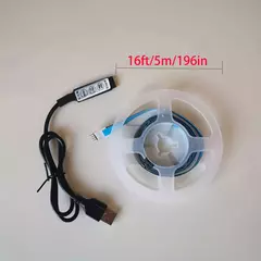 RGB LED Strip Light para Home Decor, Patch Lights, USB 5V, 3 Key Controller, Sala de estar, Quarto, TV, Bac, 5050SMD, 0.28FT, 16.4FT, 1 conjunto - Wolf Magazine